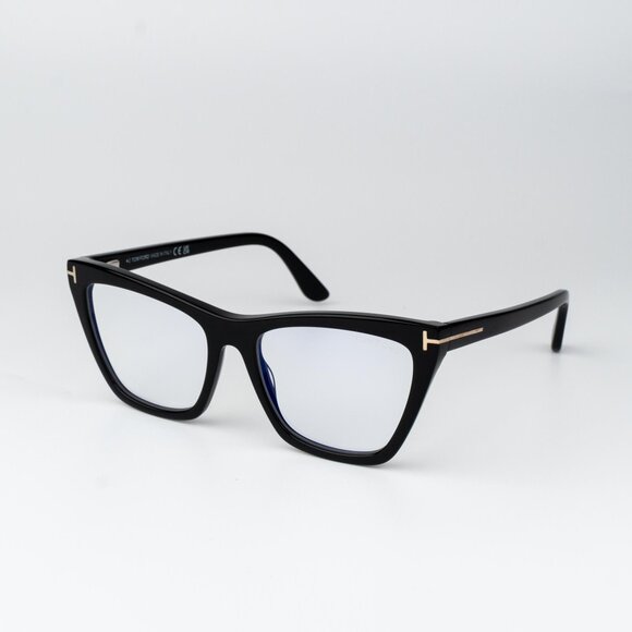 Tom Ford Woman Sunglasses Black Magnetic Clip-On Smoke Cat Eye FT5971-B 001 - Picture 5 of 11